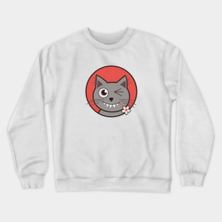 Winking Kitty Crewneck Sweatshirt